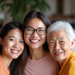 The Tan Family smiling brightly together